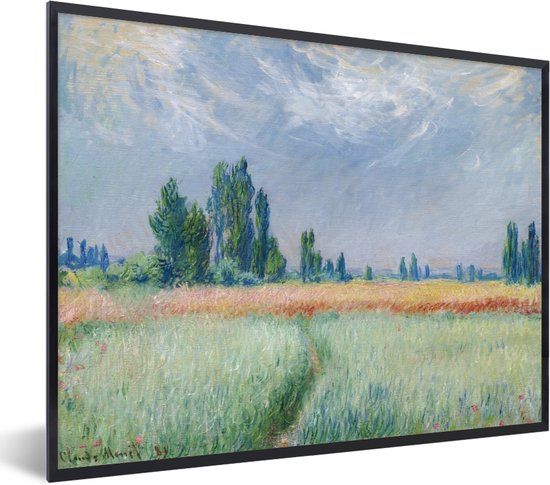 Cadre photo avec affiche - Le Field de blé - Peinture de Claude Monet - 80x60 cm - Cadre pour affiche