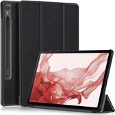 Housse de tablette adaptée au Samsung Galaxy Tab S9 | Bibliothèque avec support | Housse de protection en similicuir | Triple pli | Noir