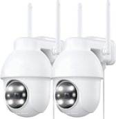 Graytified - Cctv Camerasysteem - Camera Beveiliging Draadloos Wifi - Wifi Beveiligingscamera Set Buiten - Wit