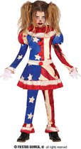 Fiestas Guirca - Patriot Clown meisjes (7-9 jaar) - Carnaval Kostuum voor kinderen - Carnaval - Halloween kostuum meisjes