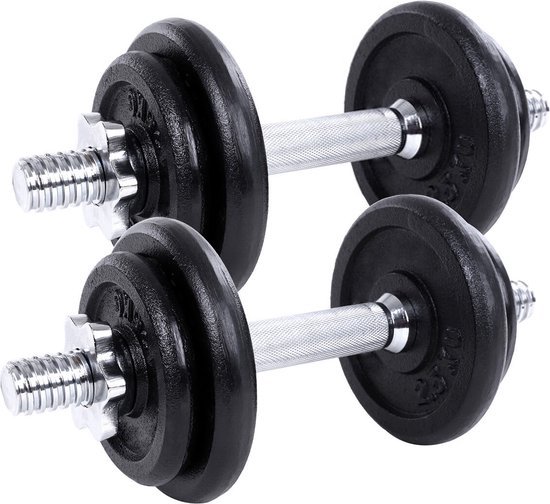 Haltères Réglables SONGMICS - 60kg Lot, Fonte, Barres Antidérapantes - Pour Musculation à Domicile