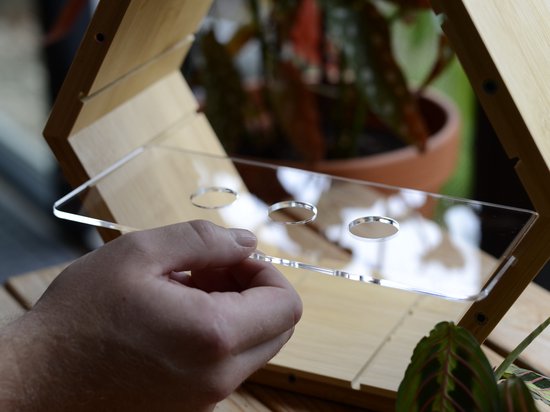 Plantenhanger binnen - Stekstation - Bamboe plantenhanger - Incl. 3 reageerbuisjes