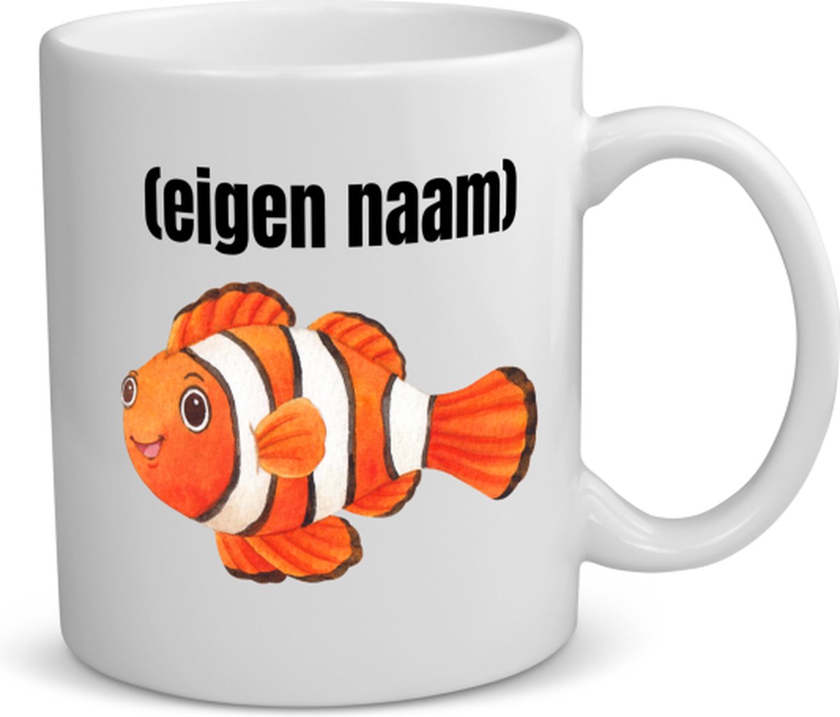 Akyol Oranje Vis Nemo Met Eigen Naam Koffiemok Theemok Vis Vissen 