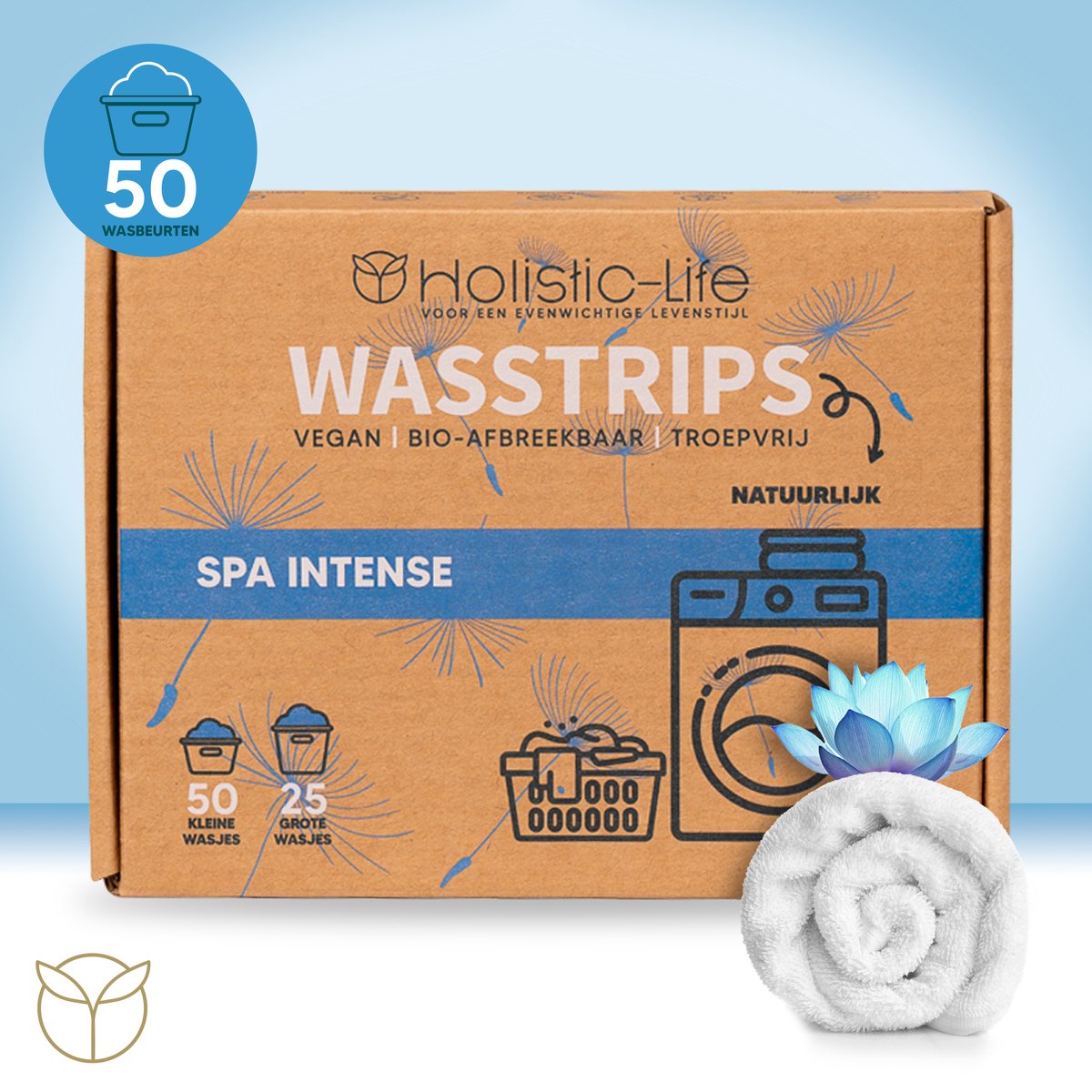 Natuurlijke Wasmiddeldoekjes - Spa Intense Wasstrips 50 Wasbeurten Incl. Wasverzachter – Wasmiddel Wasdoekjes – Vegan – Zero Waste