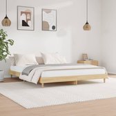 The Living Store Bedframe Sonoma Eiken - Hoge Kwaliteit Hout - Inclusief Lattenbodem - 203x153x20cm - Geschikt voor Matras 150x200cm - Montage Vereist