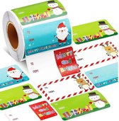 Rol met 500 stuks kerst cadeau stickers - kerst labels 5 x 3.8 cm