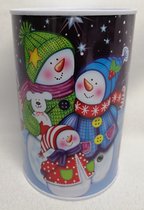 Kerst - Spaarpot - Sneeuwpop - 12,5 x 8 cm - Metaal - Kinderen - Kado Tip !!