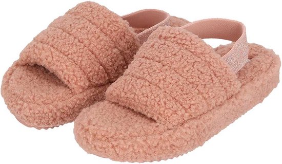 Apollo - Pantoffel slipper - Dames - Teddy - Roze - Maat 39/40 - Instap pantoffels dames