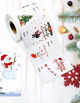 Kerst / Merry Christmas - Happy New Year - Naamstickers - Feestdagen - Naam Sluitzegel - Sneeuwpop - Kerstman - Hert - Sneeuw Beer - Pinquin | 8 assorti - Kleur 12 | Stickers - Envelop sticker - Kaart | Cadeau – Gift – Cadeauzakje - DH collection