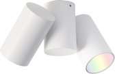 QAZQA michael - Design Dimbare LED Smart Plafondspot | Spotje | Opbouwspot incl. wifi met Dimmer - 2 lichts - L 17.2 cm - Wit - Woonkamer | Slaapkamer | Keuken
