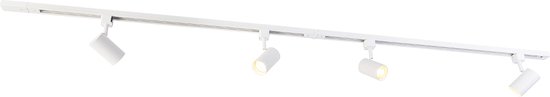 Foto: Ledvion led railverlichting 2m 5 railspots wit dimbaar gu10 fitting 1 fase railarmatuur railverlichtingsarmatuur railspot armatuur