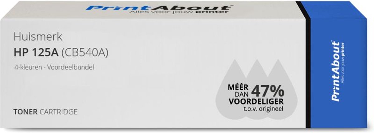 PrintAbout - Alternatief voor de HP CB540A (nr 125A) / 4 Kleuren