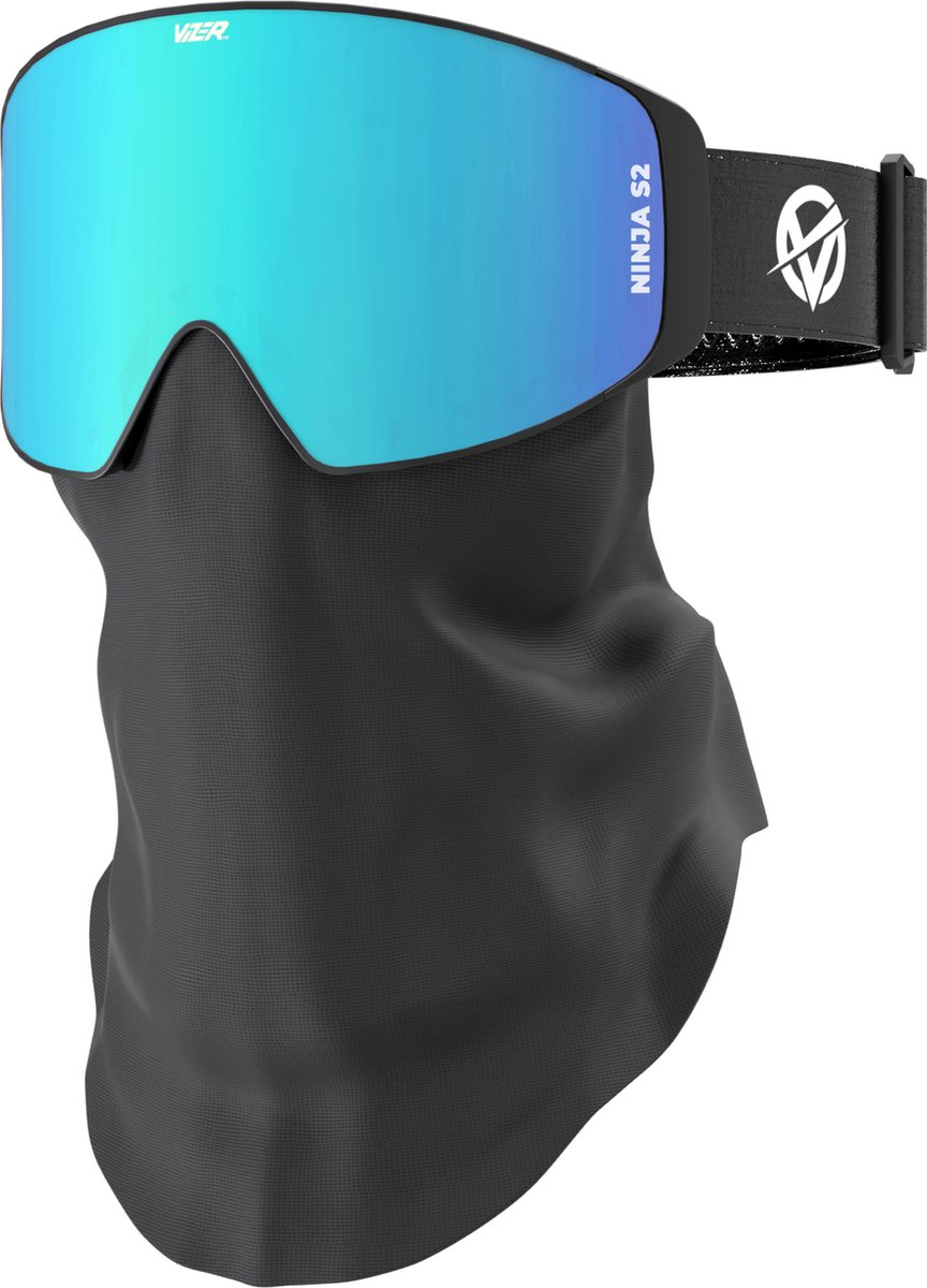 Vizer Arctic Ninja - Blauwe Skibril - Magnetisch masker & lens - Anti-fog