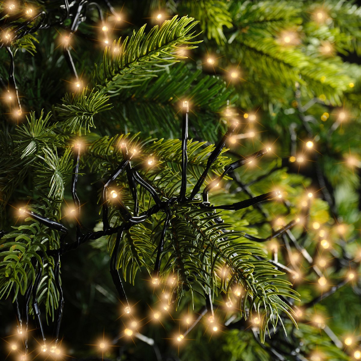 2,6m LED Cluster kerstboomverlichting - Goud - 288 lampjes - Dimbaar – foto 7