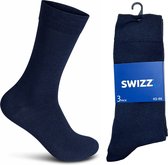 Swizz Casual Heren Sokken 6 paar - Navy Blauw - Maat 43/46