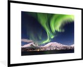 Fotolijst incl. Poster - Noorderlicht - Landschap - Noorwegen - 120x80 cm - Posterlijst