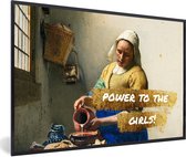 Affiche avec cadre Melkmeisje - Vermeer - Citation - 60x40 cm
