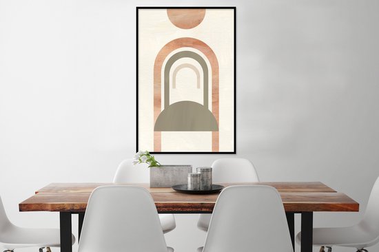 Cadre photo avec affiche - Décoration de chambre esthétique - Arc-en-ciel - Abstrait - Design - Décoration murale - Décoration de chambre adolescents - Vintage - Cadre pour affiche - 60x90 cm