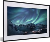 Aurores boréales bleu foncé et bleu clair 60x40 cm