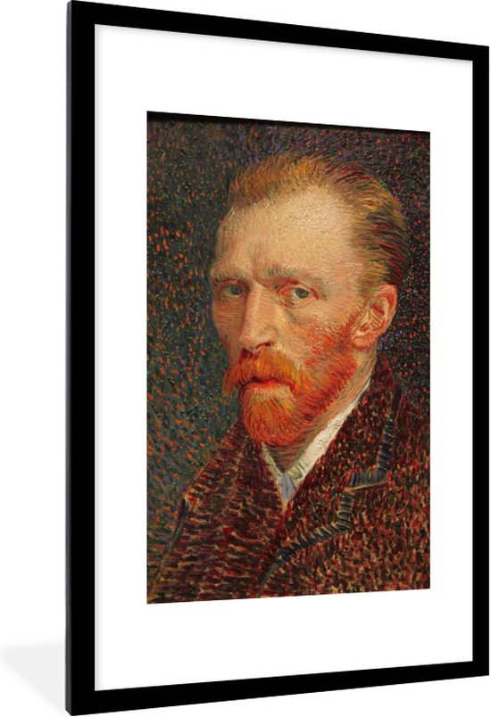 Fotolijst incl. Poster - Zelfportret - Vincent van Gogh - 80x120 cm - Posterlijst