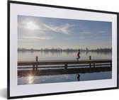 Photo encadrée - Cadre photo Rotterdam sur l'eau noir avec passe partout blanc 40x60 60x40 cm - Affiche encadrée (Décoration murale salon / chambre)