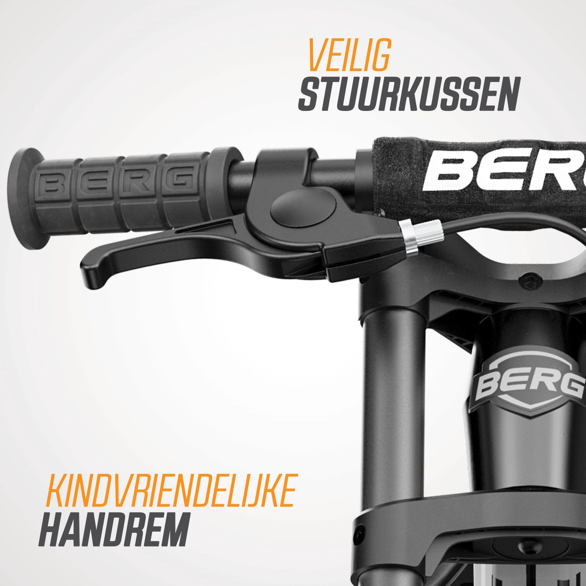 BERG Biky Cross Black Loopfiets - 12 inch - Lichtgewicht Magnesium frame - Met Handrem - Verstelbaar Zadel - 2,5+ Jaar - Zwart — afbeelding 9