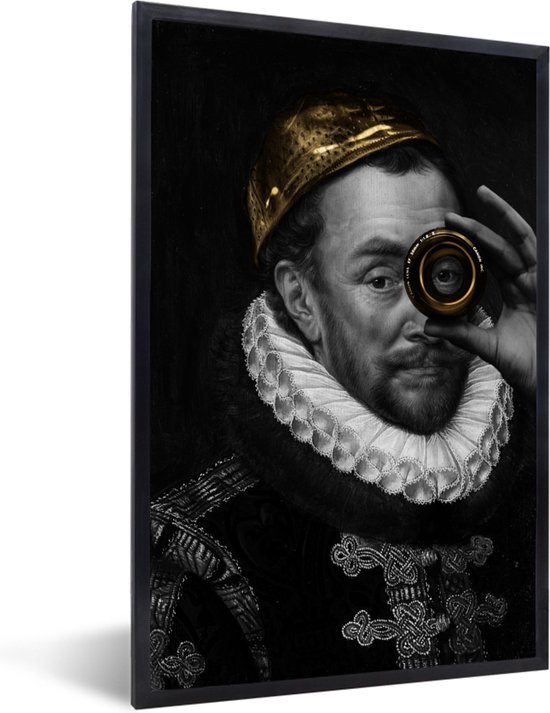 Fotolijst incl. Poster - Willem van Oranje - Adriaen Thomasz - Goud - Lens - 80x120 cm - Posterlijst