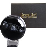 GreatGift - Système solaire dans une boule de Verres de luxe - Cadeau pour lui - Univers - Astrologie - Sur support argenté