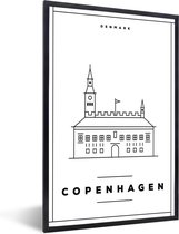 Fotolijst incl. Poster - Kopenhagen - Denemarken - Architectuur - 80x120 cm - Posterlijst