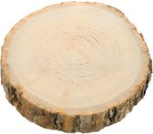 Chaks Kaarsenplateau boomschijf met schors - hout - D17 x H2 cm - rond - Onderborden