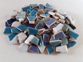 Keramische Mozaïek Steentjes Turquoise Blauw Mix 300 Gram