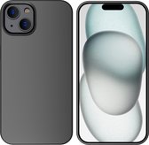 Hoesje Geschikt voor iPhone 15 Plus – Liquid siliconen Backcover – Zwart