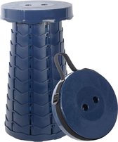 Draagbare Telescopische Kruk, Opvouwbare Plastic Kruk, Draagbare Opvouwbare Zitje voor Vissen BBQ Camping Tuinieren Indoor Keuken, Maximale Belasting: 150 kg, Marineblauw