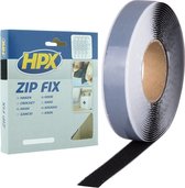 HPX Zip Fix klittenband (haak) - zwart - 20 mm x 5 m