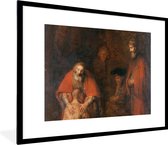 Fotolijst incl. Poster - Terugkeer van de verloren zoon - Rembrandt van Rijn - 80x60 cm - Posterlijst