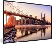 Affiche avec cadre New York - Brooklyn - Bridge - 60x40 cm