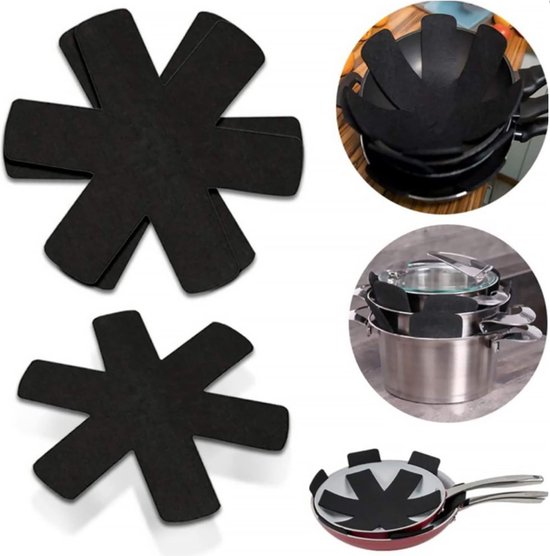 Protection de poêle et protection de pile pour poêles, casseroles et plats,  5 pièces