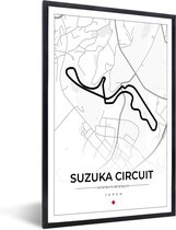 Fotolijst incl. Poster - F1 - Racing - Japan - Suzuka Circuit - Racebaan - Wit - 40x60 cm - Posterlijst