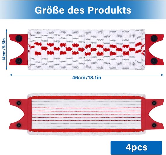 loermop Housse de rechange pour Vileda Ultramax, 4 pièces, housse