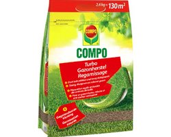 COMPO Turbo Gazonherstel - graszaden met extreem snelle werking - voor het herstel van kale plekken in het gazon - voor een heel snel zichtbaar resultaat - zak 2,6 kg (130 m²)
