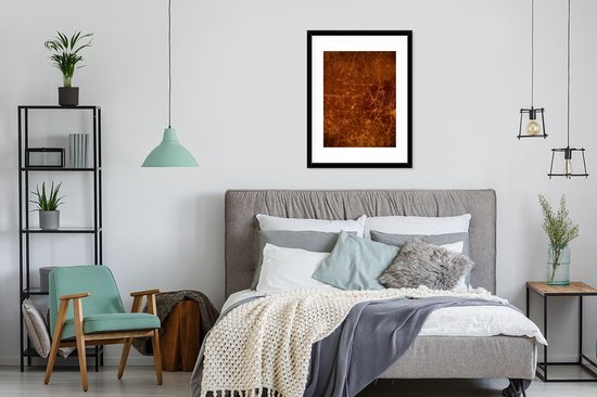 Cadre photo avec affiche - Cuir - Aspect cuir - Marron - Oranje - 60x80 cm - Cadre pour affiche - Décorations de Noël - Décoration de Noël pour l'intérieur - Noël