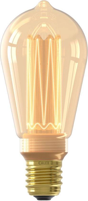 Lampe LED Calex Crown Series - E27 - Source de lumière rustique Or - 3,5 W - Dimmable