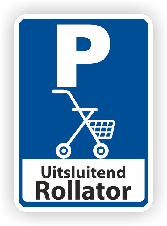 Rollators hier plaatsen verkeersbord sticker.