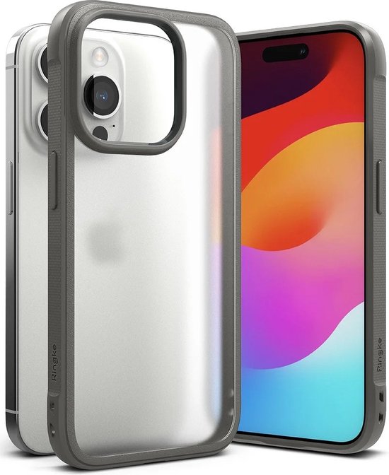 Geschikt voor Ringke Fusion Apple iPhone 15 Pro Max Bald Back Cover Hoesje - Matte Grijs