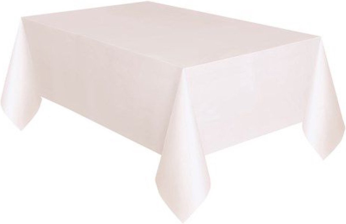 Tafelkleed - Cadebo - Wit - 137x274cm - Plastic - Gratis Verzonden