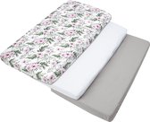 Set van 3 hoeslakens 60 x 120 cm 100% katoenen babybeddengoed babymatras slaapzak kinderbedje