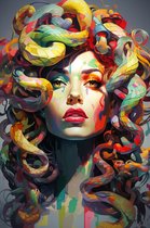 Medusa Poster | Griekse Mythologie | 61x91cm | Woondecoratie | Muurposter | CW | Geschikt om in te lijsten