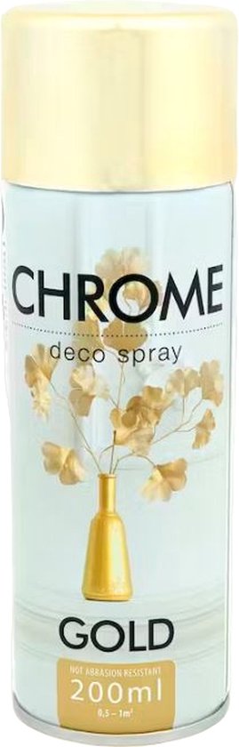 Foto: Gold chromespray chrome spray goud spuitbus spuitverf 200 ml