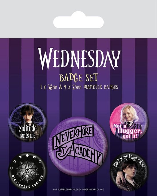 Wednesday: Nevermore - Badge Pack