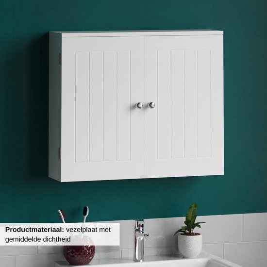 Grado badkamerkast 2 deuren, 4 planken eik decor,mat grijs. Gratis